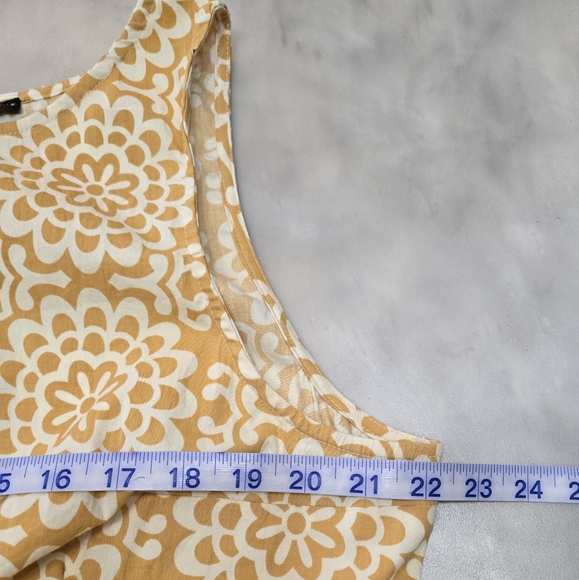 Pretty Vacani Gold/Cream Print Resort Wear Summer Dress. Plus Size 4XL - Picture 9 of 12